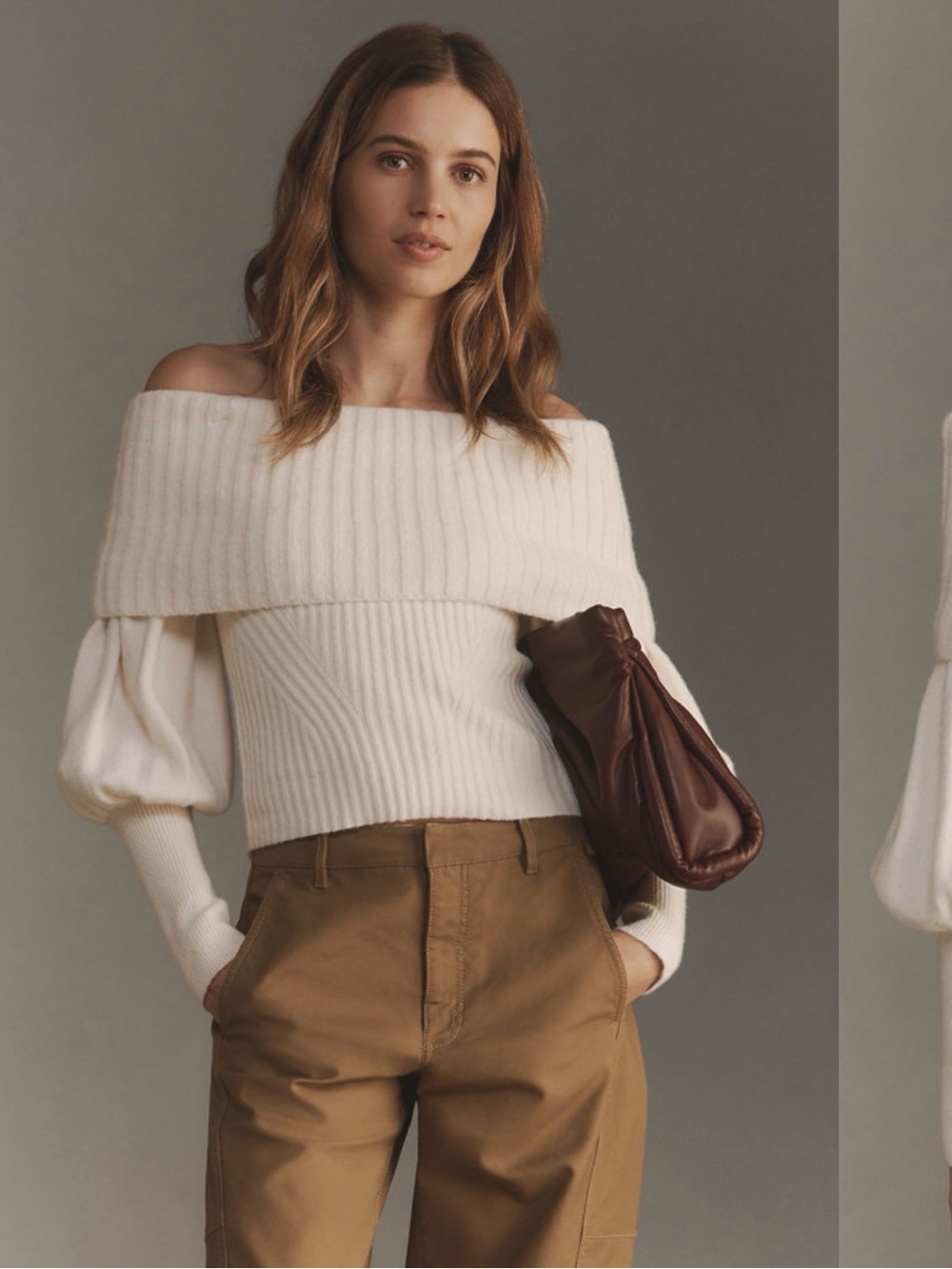 Tessa Off-The-Shoulder Puff-Sleeve Sweater by Anthropologie